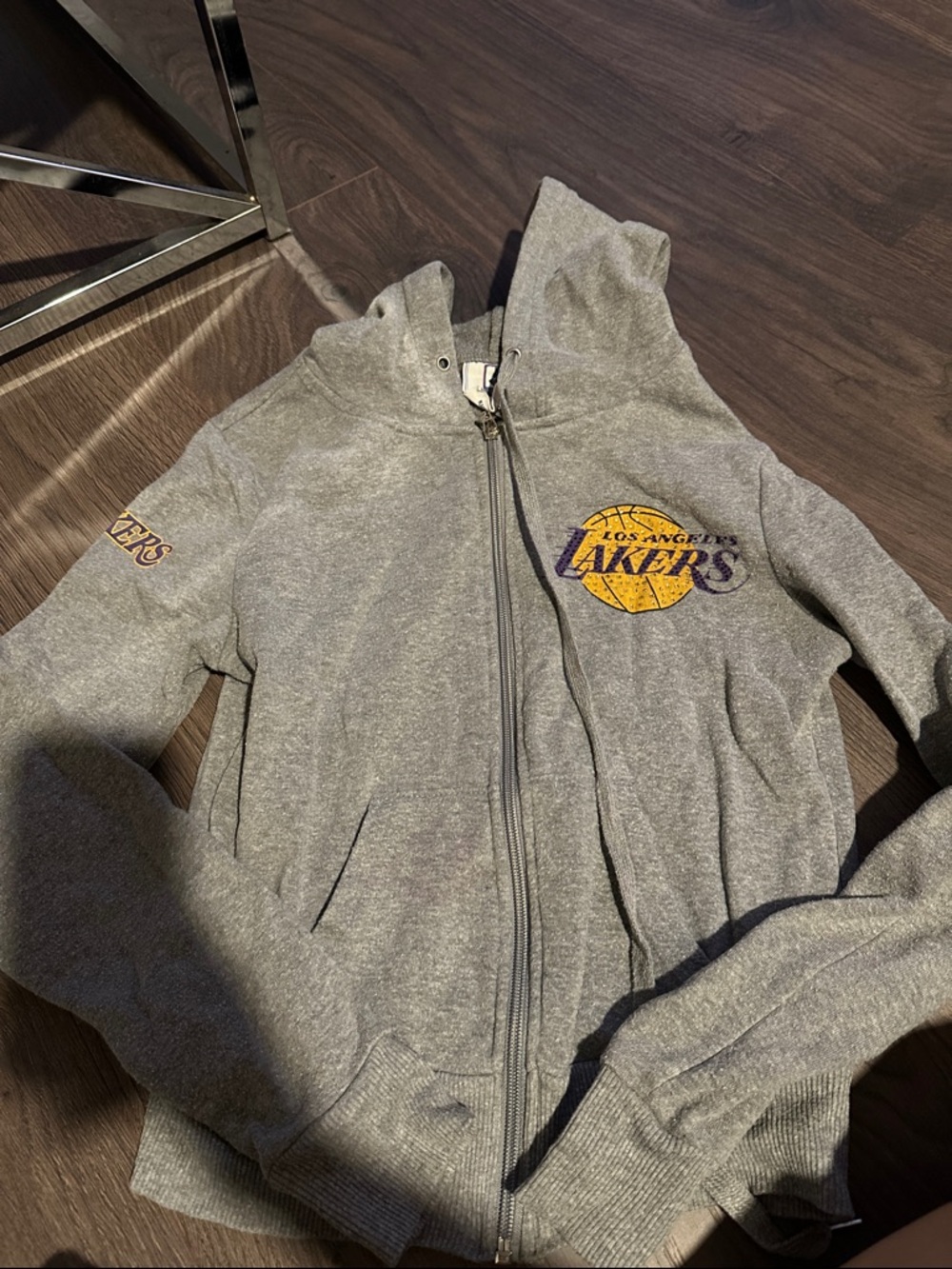 NBA Gray Los Angeles Lakers Zip-Up Hoodie Jacket